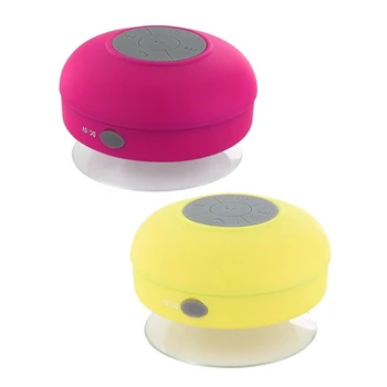 

2 Pcs Bluetooth 3.0 Sucker Speaker Jukebox Waterproof 10M ABS, Rose Red & Yellow