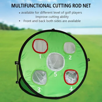 

Sports Backyard Indoor Outdoor Golf Net Portable 5 Holes Double Side Cutting Practice Training Aids Nylon Chipping Pitching Cage