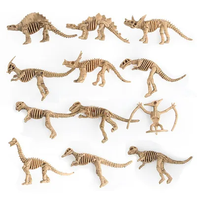 wholesale Jurassic park 4D building dinosaur bones Tyrannosaurus fossil skeleton simulation animal model Plastic Model baby Toys
