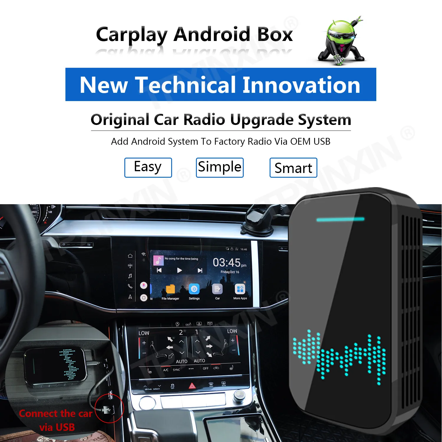 Автомагнитола Carplay на Android для Seat libiza 2016 2017 2018 2019 2020 Apple беспроводная коробка