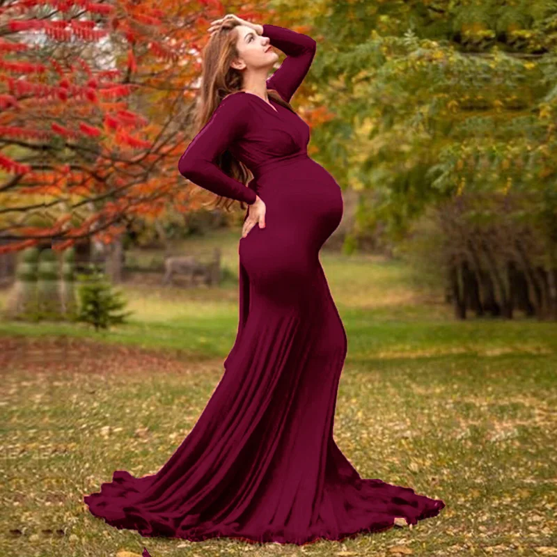 Designarche Sexy Lace Shoulderless Pregnancy Dress Photography Props Maxi Gown splice Mesh Maternity Dresses For Photo Shoot Clothes - main image 1
