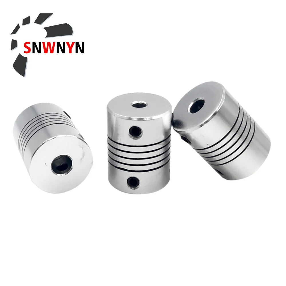 Flexible Coupling D19L25 8x10mm Aluminium Coupling CNC Motor Flexible Shaft BW Coupling OD 19x25mm Connector Solid Rubber Pad 4/5/6/6.35/7/8/10mm