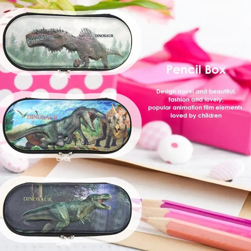 Stationery Bags Kid Dinosaur Style EVA Large Capacity Case Pouch Pupil Supplies Home Office Acceptance Essential Supplies