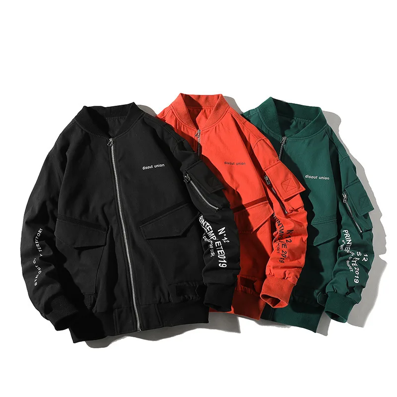 

Northern Boundary Men'S Wear 2020 Spring Clothing New Style Cool Pleated Sleeves Stand Collar Flight Jacket Men's Japanese-style
