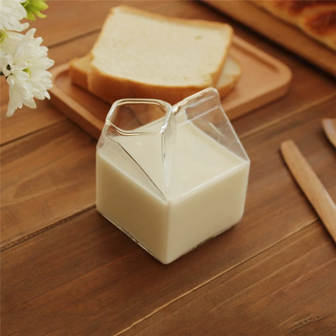 250ML Lovely milk glass box mug cup Coffee Cups Handmade Healthy Drink Mug Tea Mugs Transparent Drinkware | Дом и сад