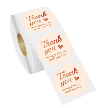 

500Pcs/Roll 1.5 Inch Round Thank You Stickers Business Gifts Goods Package Handmade Cookies Box Candy Bag Decor Decals