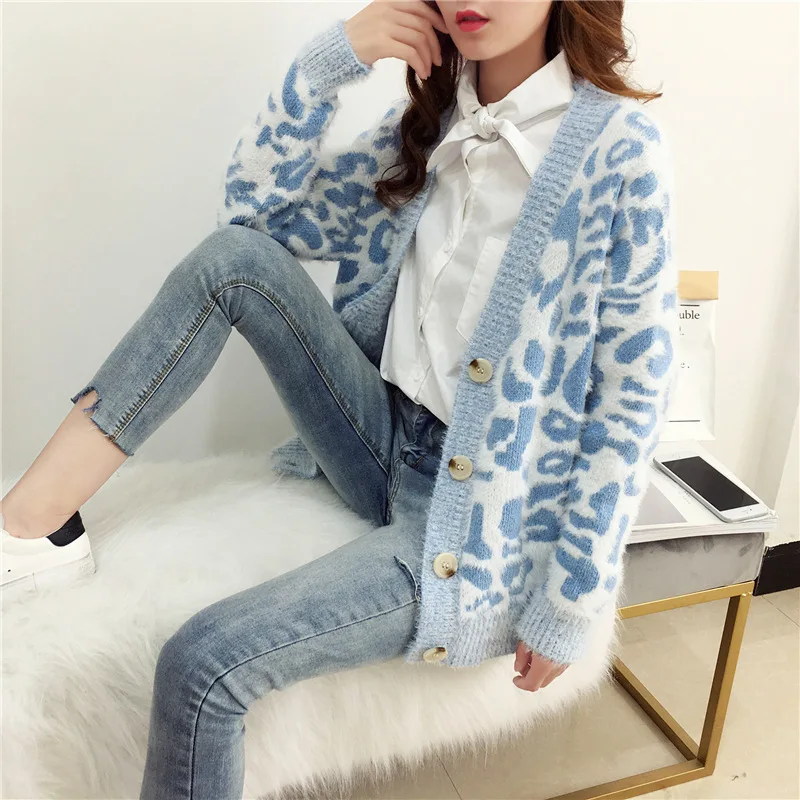 New Korean version fresh loose show thin long sleeve cardigan sweater coat spot V-neck knitwear woman New Korean version fresh loose show thin long sleeve cardigan sweater coat spot V-neck knitwear woman