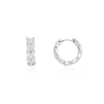 

Zirconia Small Huggie Hoop Earrings Women Fashion Jewelry Circle Geometric Tire Leaves Rhinestone Round Loop Earring Brincos