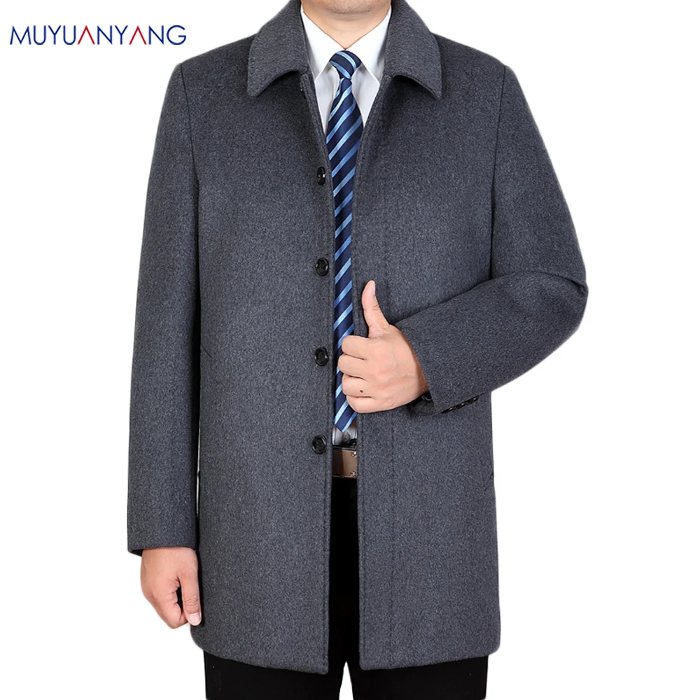 Mu Yuan Yang новинка зимы мужские шерстяные куртки с отложным воротником мужское