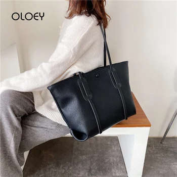 

High Quality Women Pu Leather Luxury Tote Large Capacity Female Casual Shoulder Bag Lady Daily Handbag Fresh Beach Shopping Bag