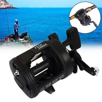 

Durable Boat Fishing Reel Sea Drum Wheel Plastic Spool Gear Metal Rocker Dripping Wheel Portable Black Practical