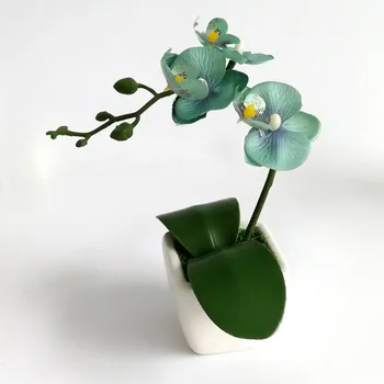 

European Style Export Flower Mini Imitation Flowers Orchid Eternal Life Green Vegetation Table Living Room Decorative