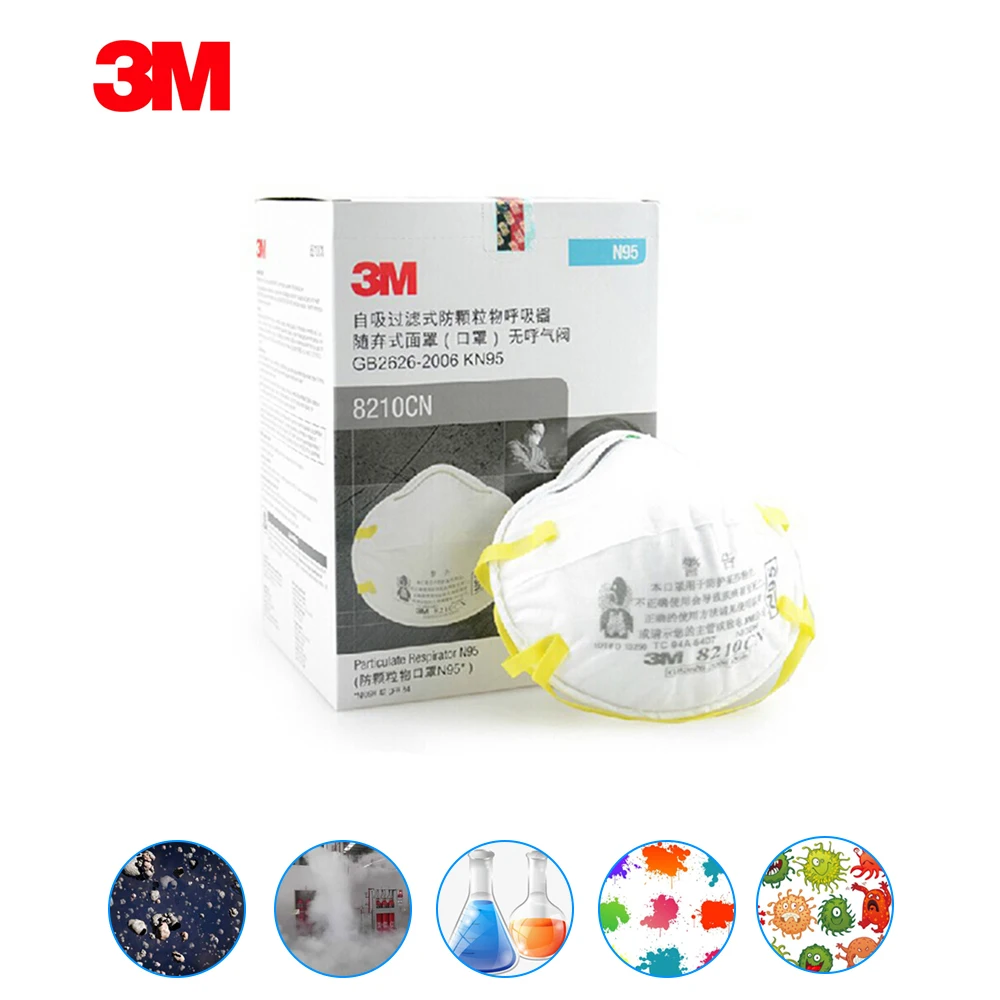

20PCS 3M 8210 Dust Mask Mouth Mask for Pollution Pollen Allergy Woodworking Mowing Running Half Face Mask Protection Mask