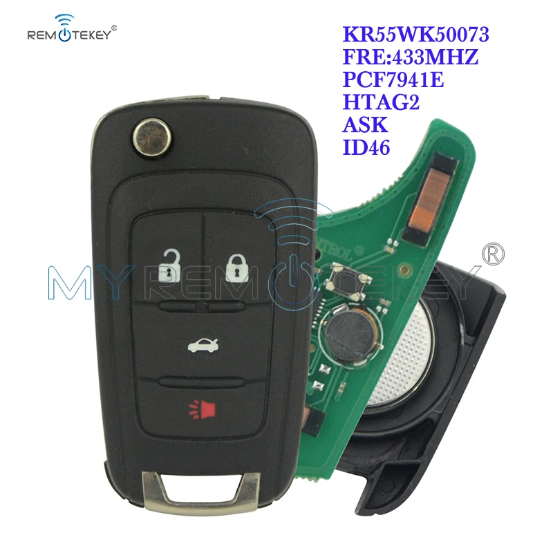 Remtekey 13500227 4 кнопки HU100 лезвие для ключей 434 МГц Holden Chevrolet Cruze Vauxhall La Crosse Uncut Blade
