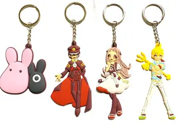 

New 20 pcs Cartoon Mix Japanese anime PVC Double Sided Keychain Mini Figure Pendants Charms Collection Toy Key Ring 6-8cm C-5