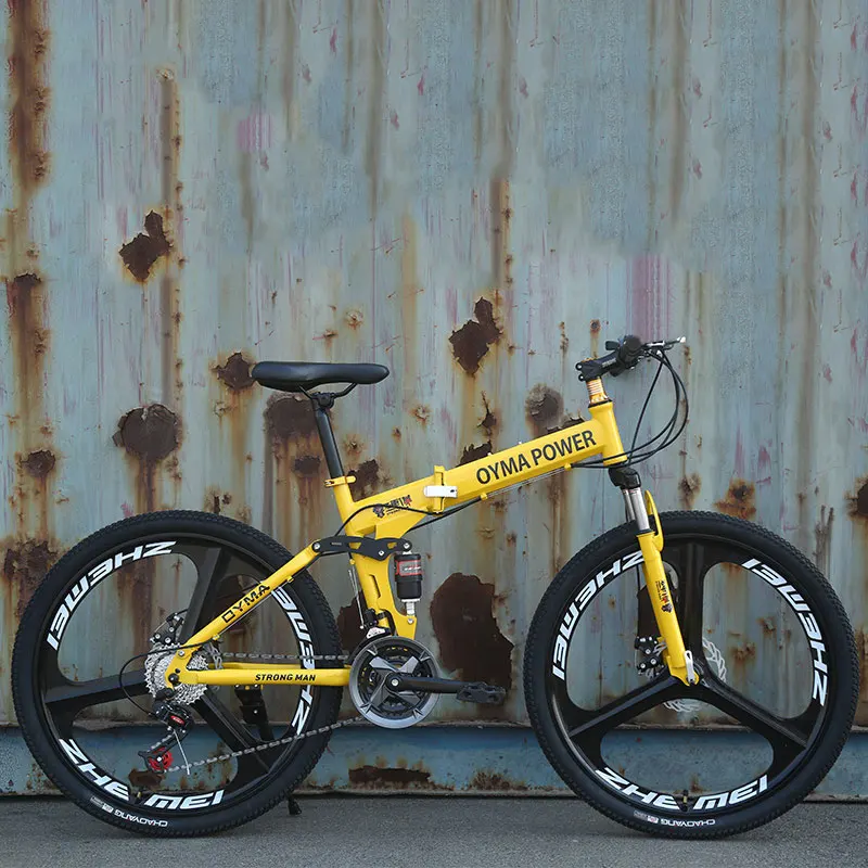 Folding Mountain Bike 26 Inches Double Disc Brake 21/24/27 Speed Shock Absorption for Adult Student Folding Mountain Bike 26 Inches Double Disc Brake 21/24/27 Speed Shock Absorption for Adult Student