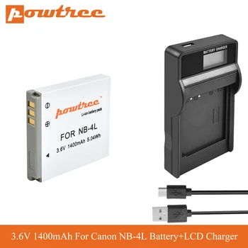 

POWTREE NB-4L 1400mAh Replacement Digital Camera Li-ion Battery Pack for Canon IXUS 30 40 50 55 60 65 70 75 NB4L NB 4L SD300 L7