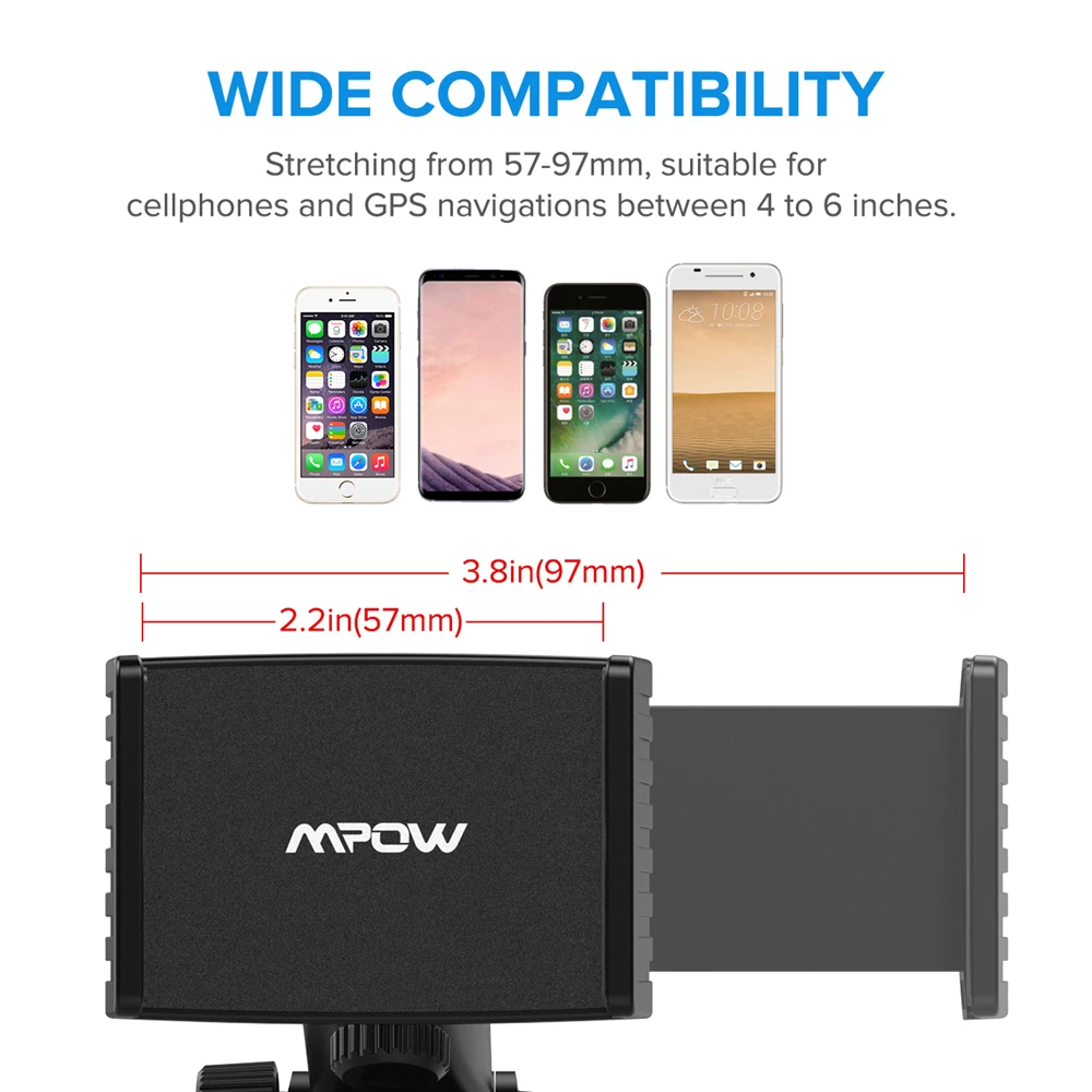 MPOW Dashboard Car Mount 360 Degree Universal Phone Holder Flexible and Adjustable Suction Cup For 4.0-6.0 Smartphone iphone X (6)