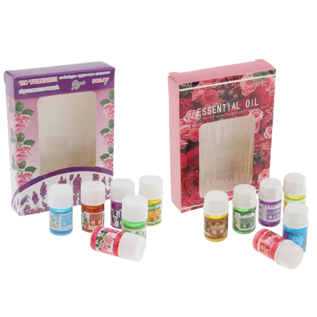 6pcs Beauty Aromatherapy Essential Oil, 100% Pure Basic Essential Oil Gift Set For Office Home Study Yoga Spa - 3ml