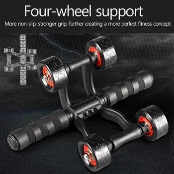 

Sit-Ups Assistant Muscle Belly Roller Device Home Motion Black Four Rounds Outdoors Abdominal MusclesReduce Weight