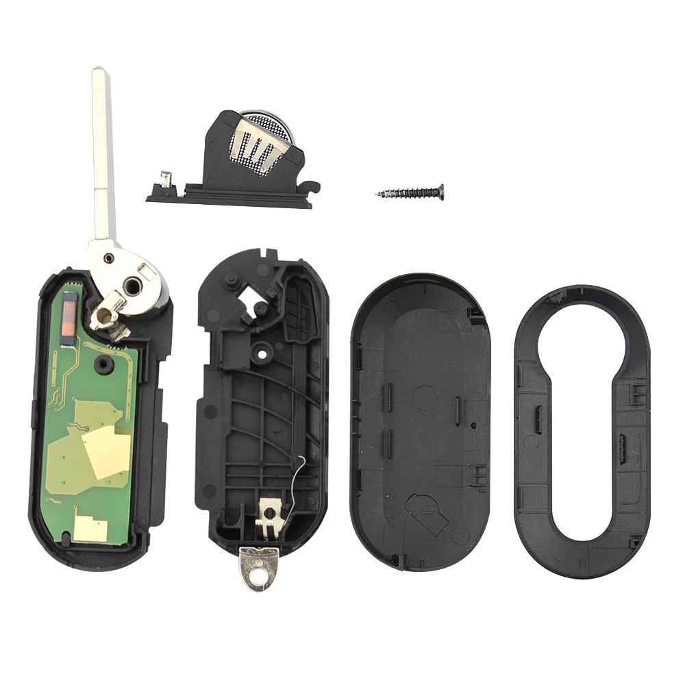 Skup OkeyTech samochód zdalnie klucz dla Fiat Punto Doblo 500 Stilo Panda Grande etui z klapką 433Mhz ID46 PCF7946 układu SIPP22 Uncut ostrze 2 3 przycisk