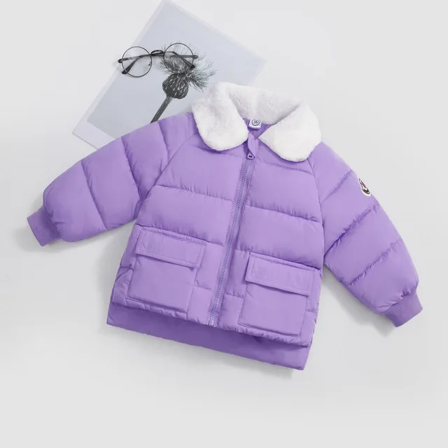 purple Куртки для маленьких мальчиков; Новинка года; модная осенне-зимняя куртка для мальчиков; пальто; детская верхняя одежда; детская теплая одежда; пальто для маленьких девочек - Цвет: purple