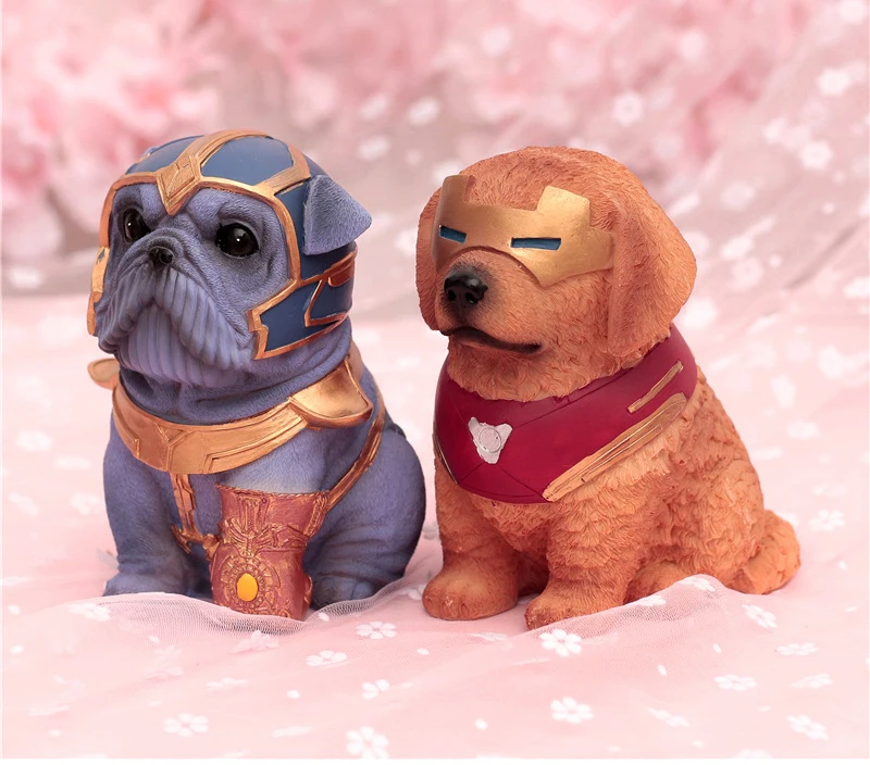 Креативная Миниатюрная модель детских игрушек Marvel Hero орнамент с изображением собак для украшения дома фигурки изделия из смолы подарки на день рождения Рождество