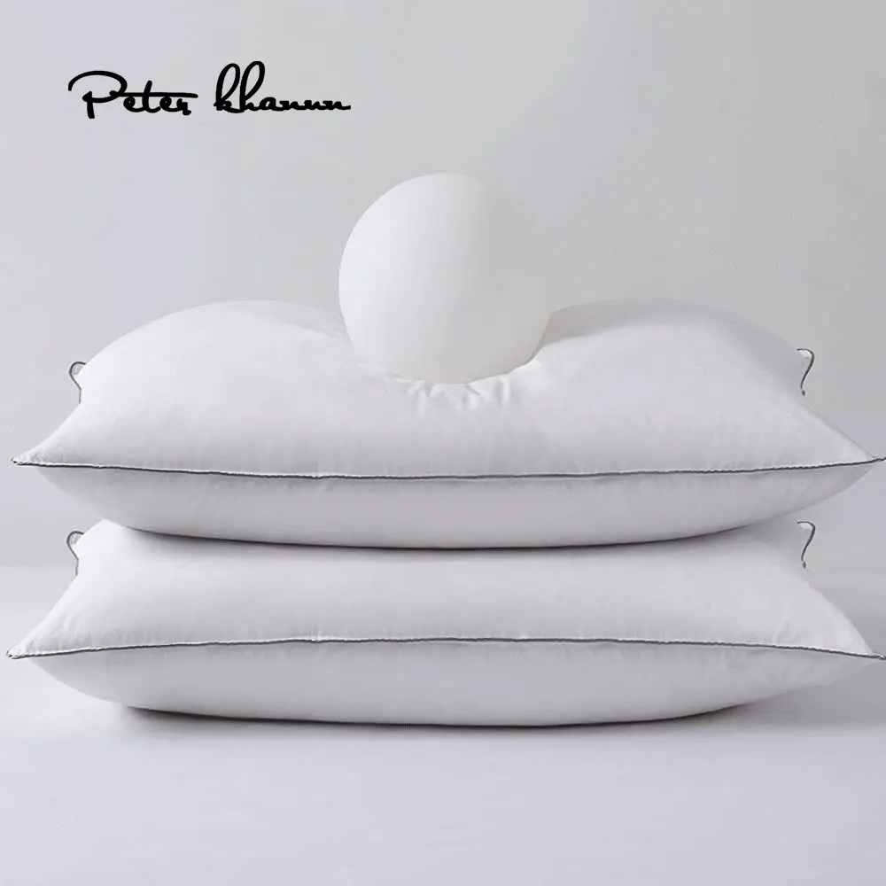 Peter Khanun White Goose Feather Pillows For Sleeping 100 Cotton Shell