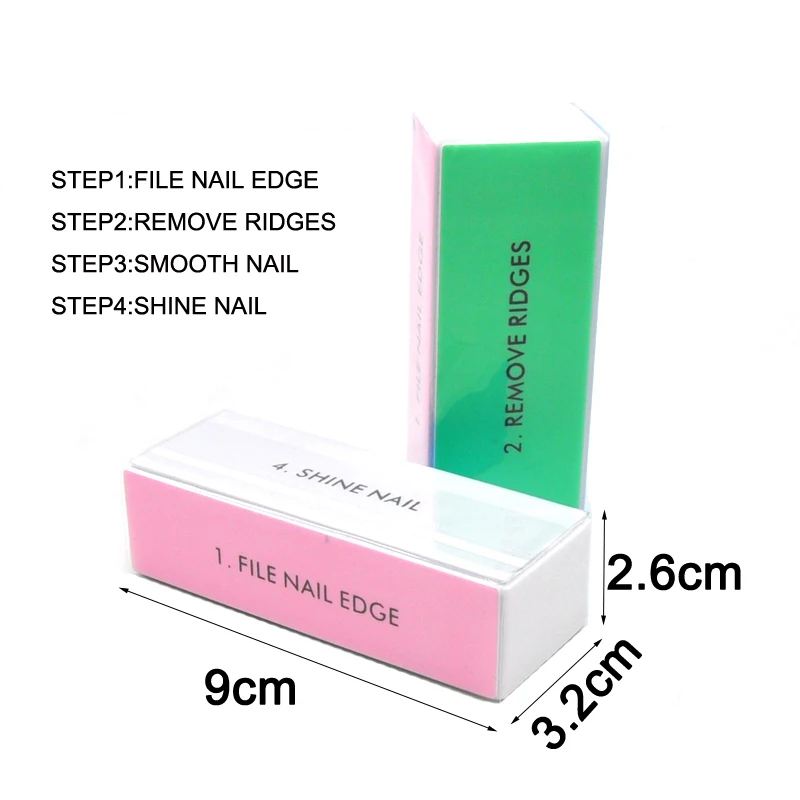 10 Pcs Polijsten Blok 4 Gezicht Kleurrijke Sponge Nail Buffer Bestanden Polijstmachine Schuren Bestand Manicure Accessoires Gereedschap Voor Nail Care