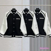 

2021 Essentials Baseball Jacket new Fashion Brand Jerry Lorenzo oversize 3M reflective letter logo hip hop loose Unisex Coat
