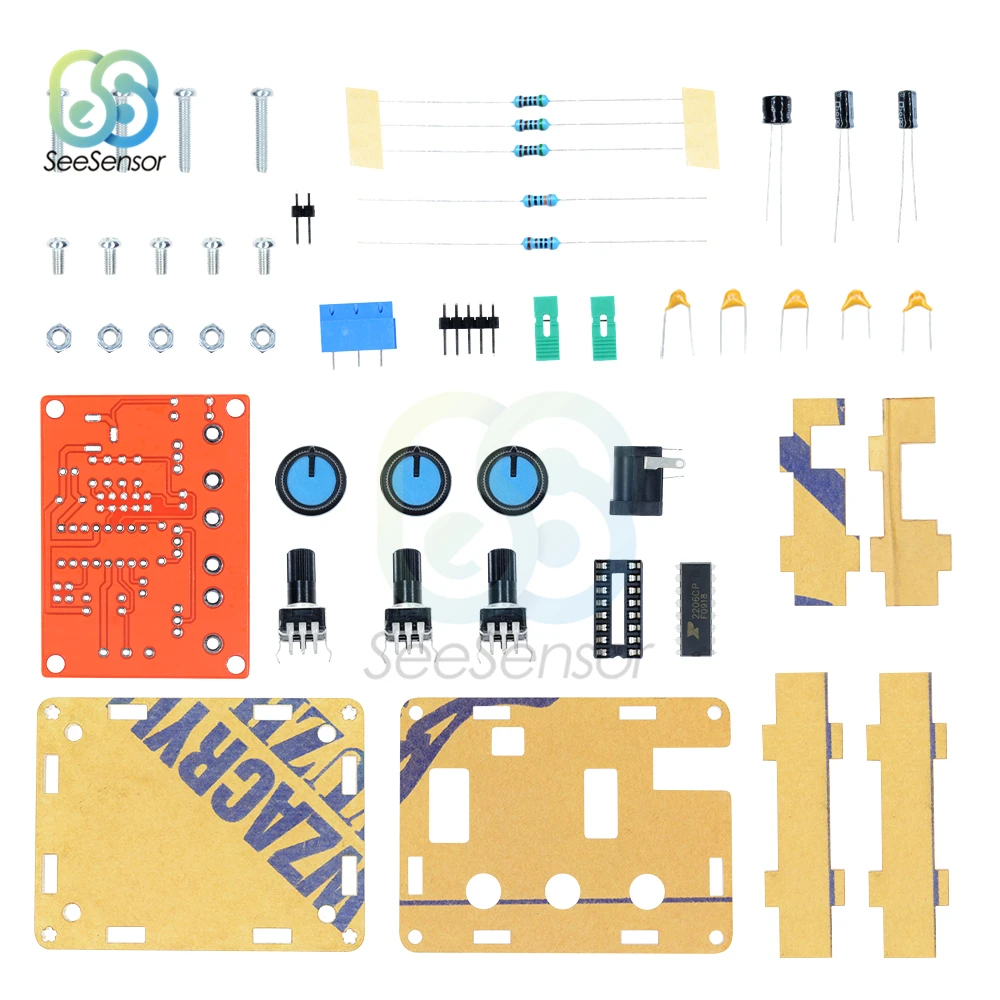 XR2206 Функция сигнала Генератор набор для домашнего мастера Синусоидальная/Треугольники/квадратный Выход 1 Гц-1 МГц генератор сигналов Регулируемая частота амплитуда