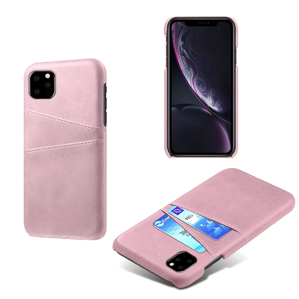 Для iPhone 11 Pro MAX 11Pro XI слоты для карт держатель телефона из искусственной кожи чехол для iPhone 11 11Pro Max XIpro чехол Fundas Capa - Цвет: Case-Pink