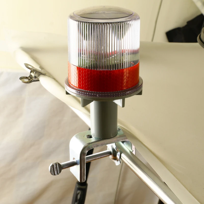 Solar Powered Marine LED Beacon Light Light Controlled Navigation Signal Sailing Warning Light With Portable Detachable bracket 3