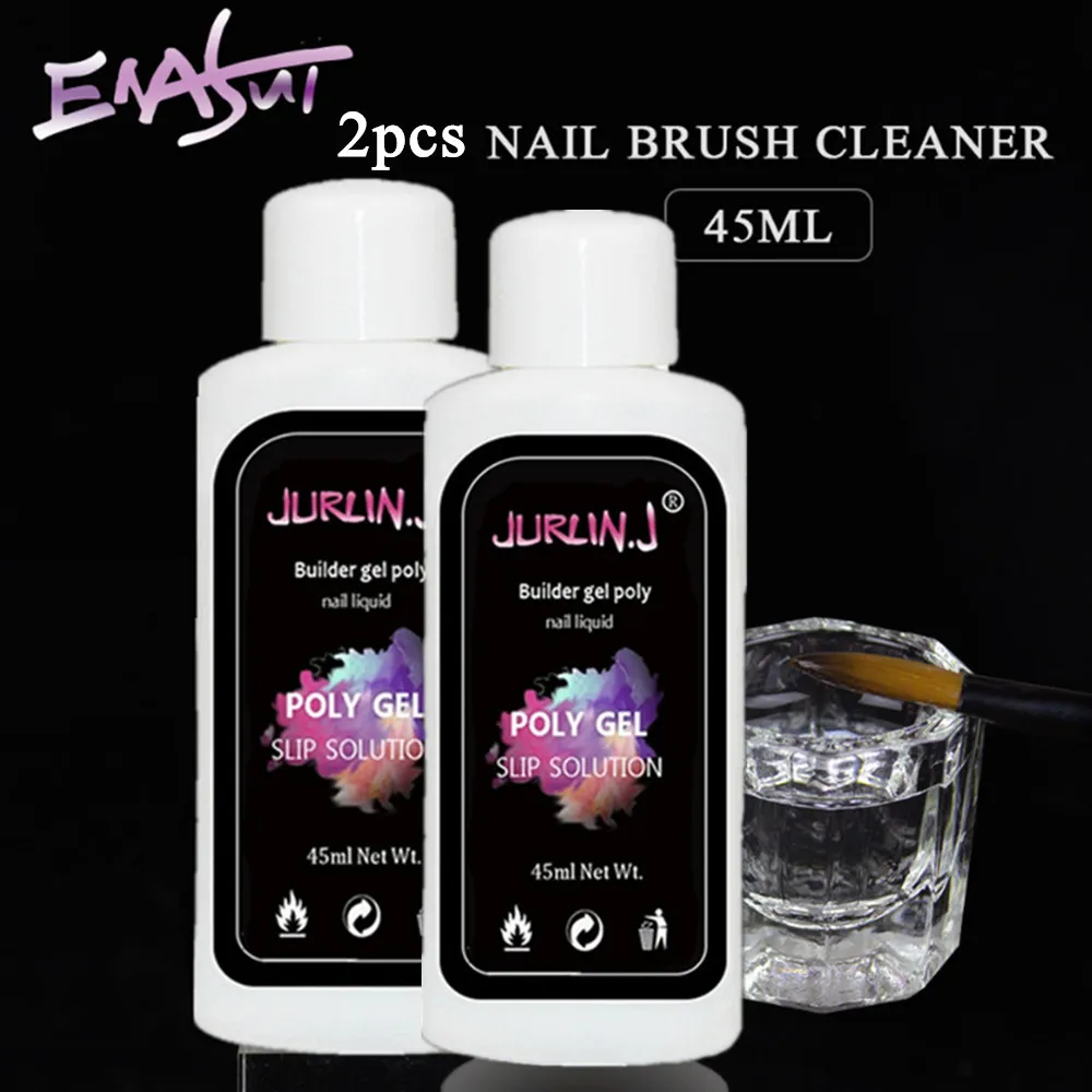 ENASUI 2*45ml Nail Polish Gel Liquid Slip Solution Gel Brush Cleaner Nail Extension UV Gel DIY Manicure Professionial