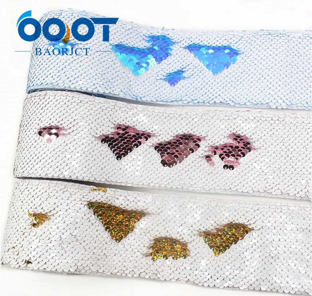 

I-19619-1387,2y solid color reversible sequin Ribbon Shiny Glitter Cartoon 3''Ribbon DIY Handmade Materials Hairbows Accessories