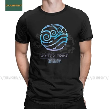 

Men T-Shirts Water Tribe Avatar The Last Airbender Cotton Tees Short Sleeve Legend Of Korra Aang Anime T Shirts Round Neck Tops