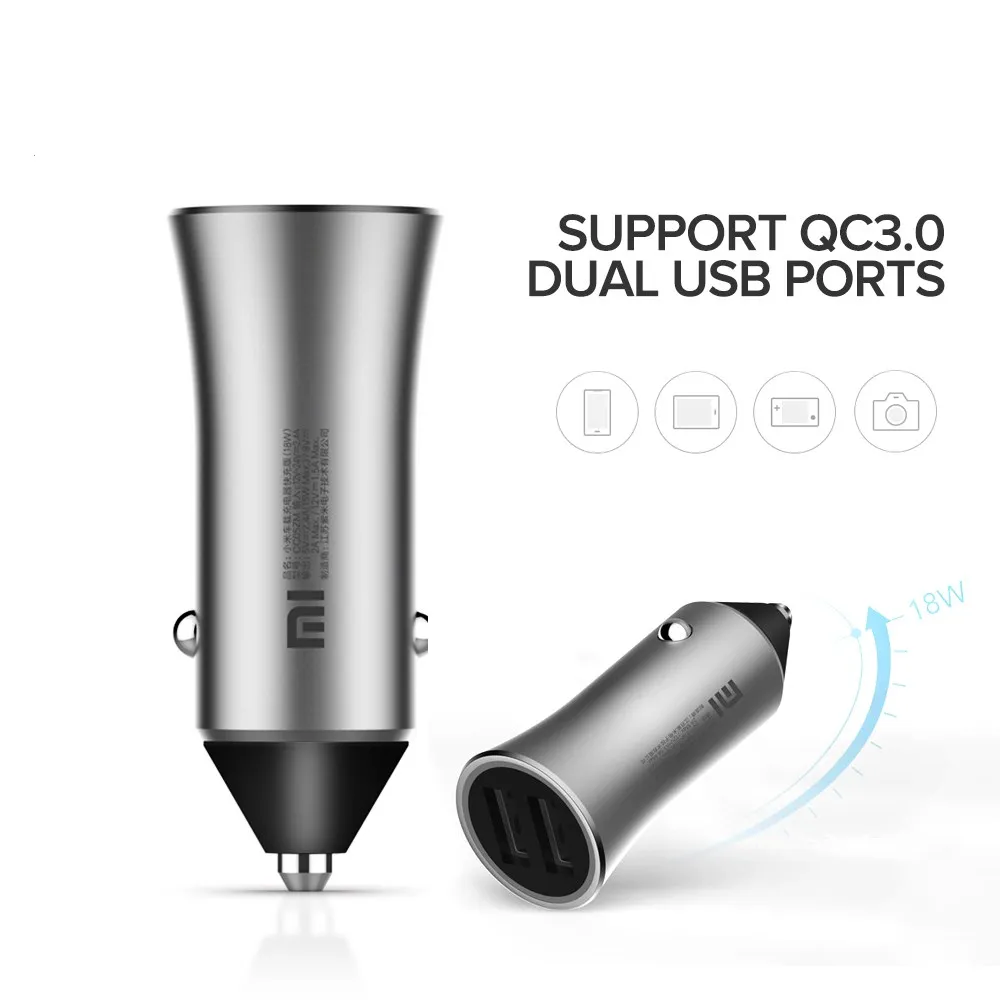 

Fast Charge 18W Car Charger Universal Double USB Car Cigarette Lighter With Led Lights Support 5 Protections