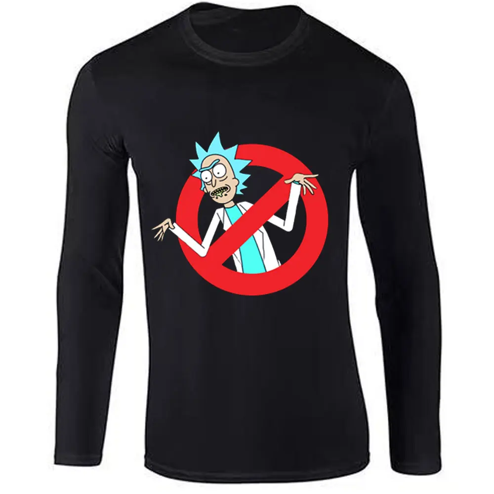 Long Sleeve T Shirt Men Ready Stock Men's Bad Rick Funny Anime T-shirt Unisex Casual Morty T Shirt Hip Hop Gym Without Women