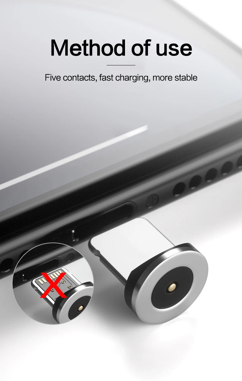 Высокое качество потока светящееся освещение Магнитный USB кабель для iPhone XR X 7 8 Micro type C зарядное устройство Быстрая зарядка Магнитный заряд