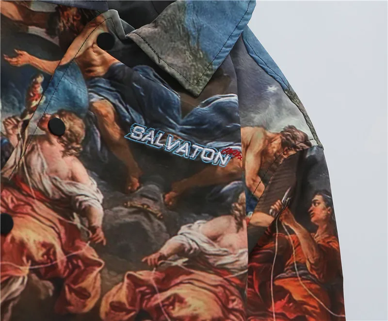 Мужская куртка ветровка Ренессанс картина маслом молитвы спасение Куртки Карманы спортивный костюм на молнии пальто верхняя одежда
