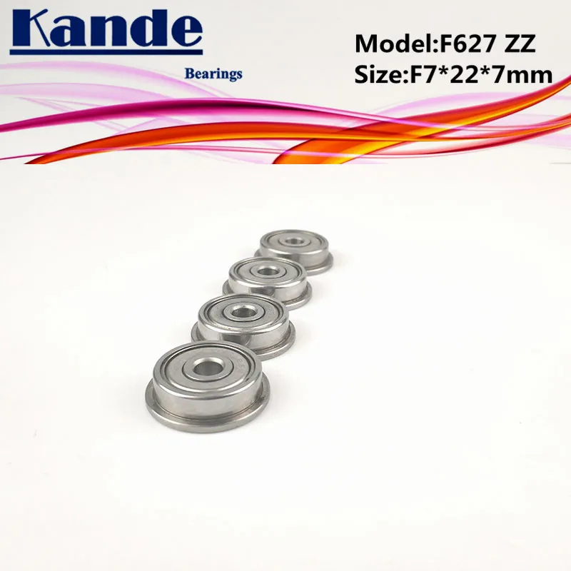 

10 шт. ABEC-1 F627ZZ F627 ZZ с фланцевым миниатюрным глубоким желобом F627, шариковый подшипник F7 x 22x7 мм