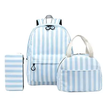 

3 pieces of female travel laptop storage pen bag lunch bag fashion comfortable and convenient backpack set