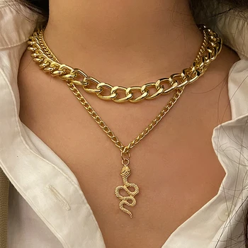 17KM Fashion Multi-layered Snake Chain Necklace For Women Vintage Gold Coin Pearl Choker Sweater Necklace Party Jewelry Gift 5