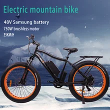 Электрический горный велосипед 4,0 дюймов Жира Шины электровелосипеда с зеркало заднего вида 750 Вт Мотор 48В 14AH съемный литий Батарея Алюминий сплав рама велосипеда
