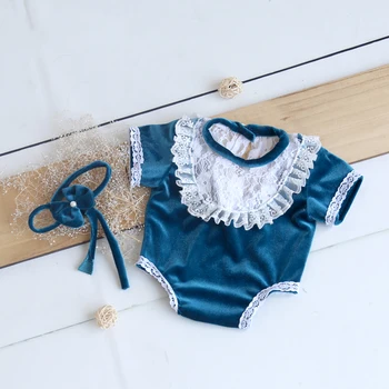 

Lace Newborn Romper Headband Set Baby Girl Photo Outfit New born Romper Sewing Pattern Photography Props