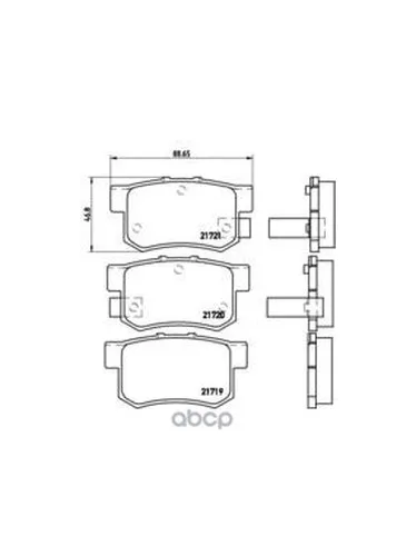 Колодки Тормозные Honda Accord 90-/Civic 97-/Cr-V Ii/Fr-V/Prelude 92-00 Задние Brembo P28022 Brembo арт. P28022