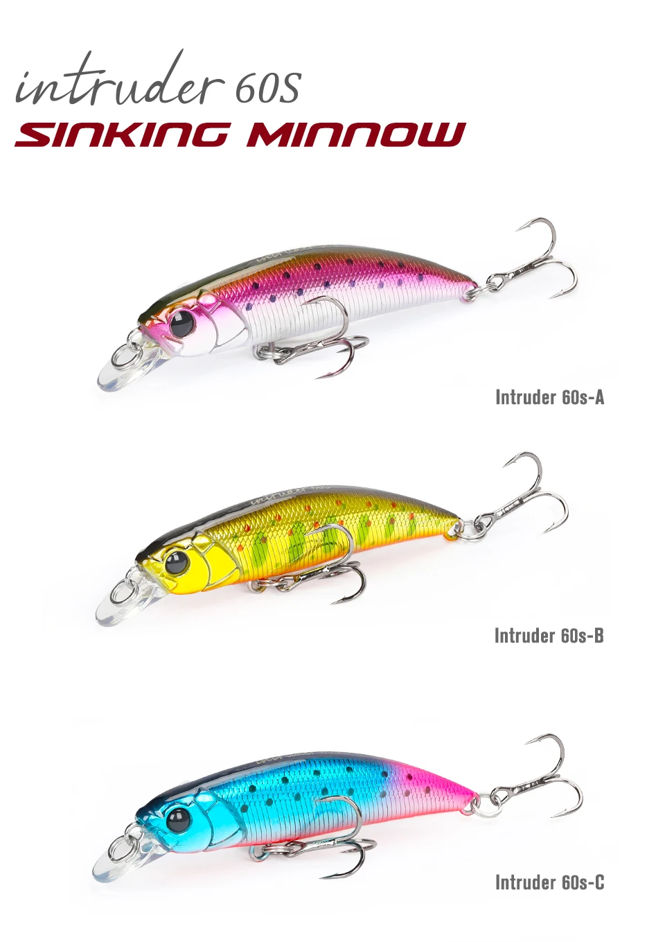 TSURINOYA 60S Sinking Minnow Angelköder 60 mm 6,5 g Reichweite 0,4–0,8 m künstliche harte Köder Forelle Hecht Bass Stream Jerkbait Wobbler – Detail 18