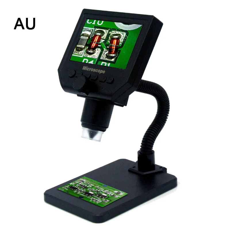 Elbow bracket AU 600X HD lcd цифровой микроскоп US/EU/UK/AU электронный Микроскоп увеличение эндоскопа Ремонт лупа с металлической подставкой - Цвет: Elbow bracket AU