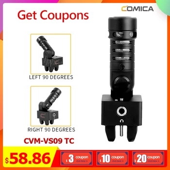 

COMICA CVM-VS09 TC USB C Mic Cardioid 180 Degree Rotation Smartphone Microphone for Phone wTYPE-C Interface Youtuber Vlogging