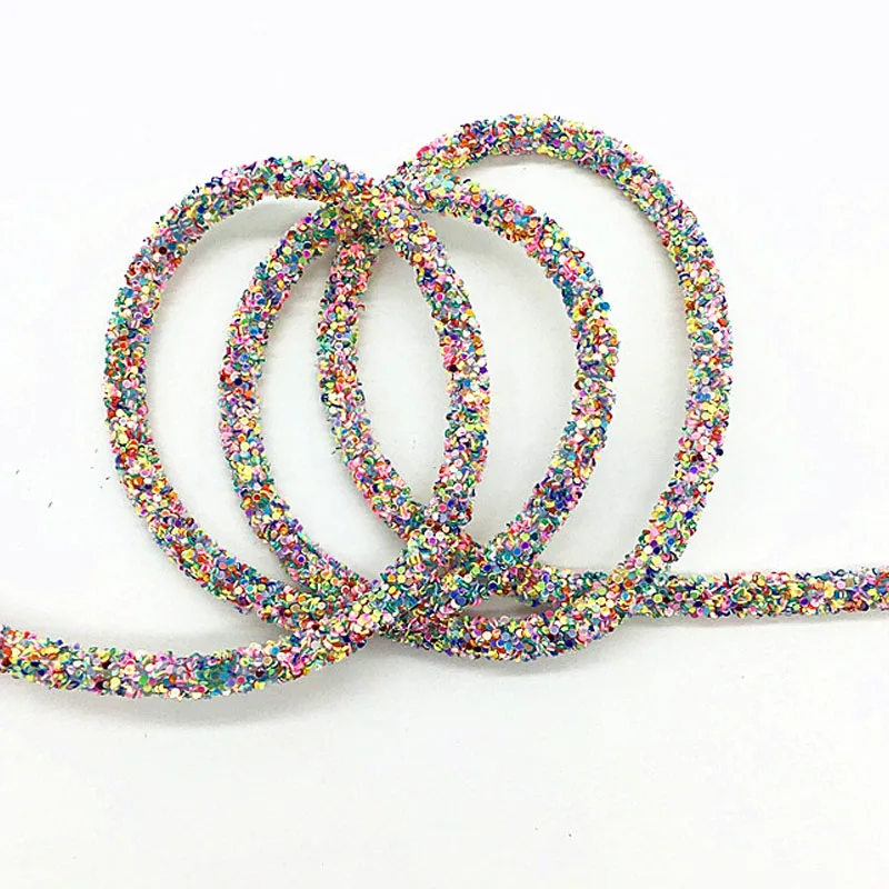 6mm Soft Tube Cord Rope String Gillter Sequin For Clothing Shoes Hairclips Bags Accessories DIY Crafts Jewelry Bracelet Party craft twine